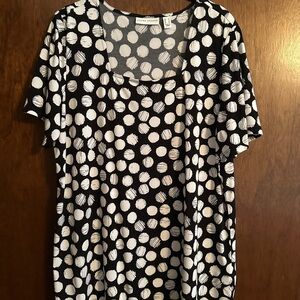 Susan Graver Polka Dot Short Sleeve Top